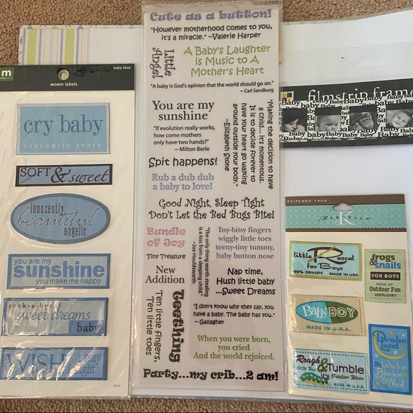 Scrapbook and Embellishments/Paper Bundle for Baby boy - Picture 3 of 11